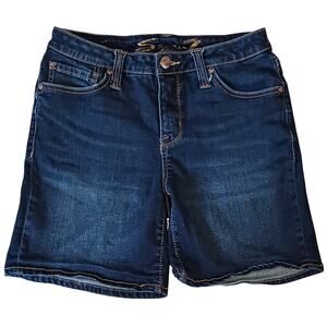 Seven7 Womens Weekend Dark Wash Denim Low-Rise Short Size 4 (26Wx6.5L) Bermuda